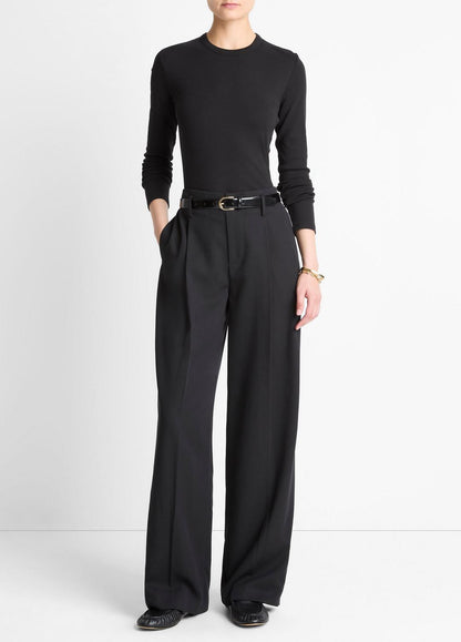 Essential Pima Cotton-Blend Long-Sleeve T-Shirt in Long Sleeve | VINCE Women
