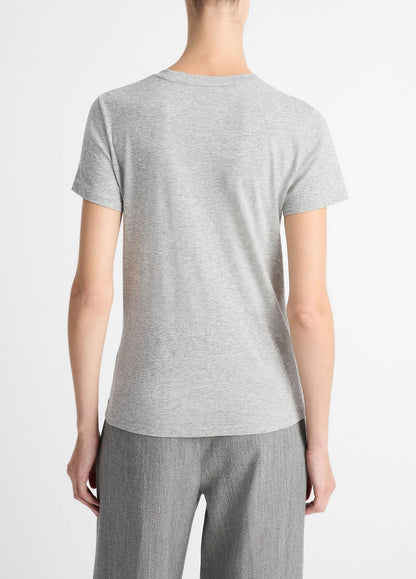 Essential Pima Cotton Crew Neck T-Shirt in Short Sleeve | VINCE Women