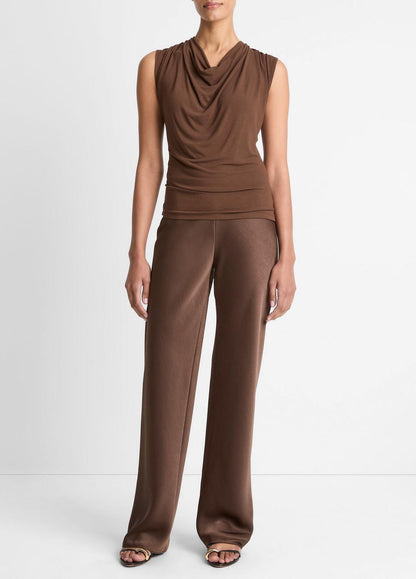 Jersey Draped Cowl-Neck Top in Tank Tops | VINCE Women