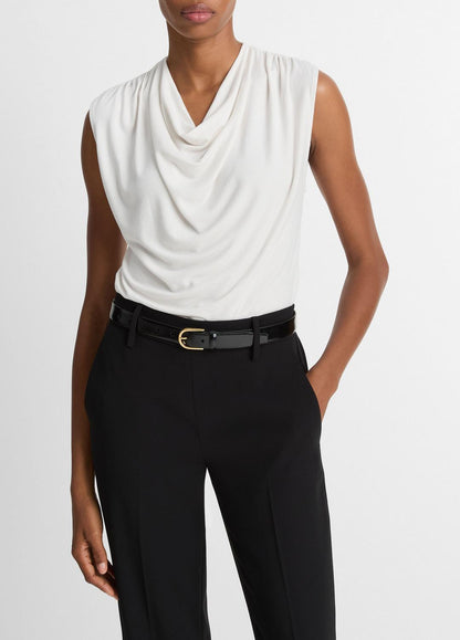 Jersey Draped Cowl-Neck Top in Tank Tops | VINCE Women