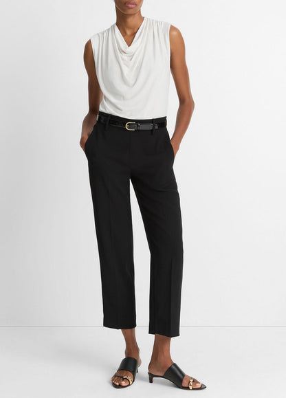 Jersey Draped Cowl-Neck Top in Tank Tops | VINCE Women