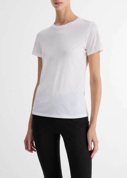 Essential Pima Cotton Crew Neck T-Shirt in Short Sleeve | VINCE Women