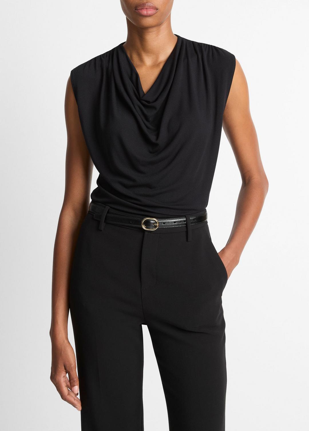 Jersey Draped Cowl-Neck Top in Tank Tops | VINCE Women