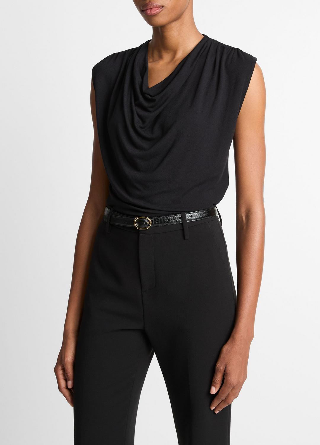 Jersey Draped Cowl-Neck Top in Tank Tops | VINCE Women