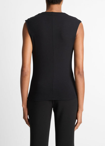 Jersey Draped Cowl-Neck Top in Tank Tops | VINCE Women