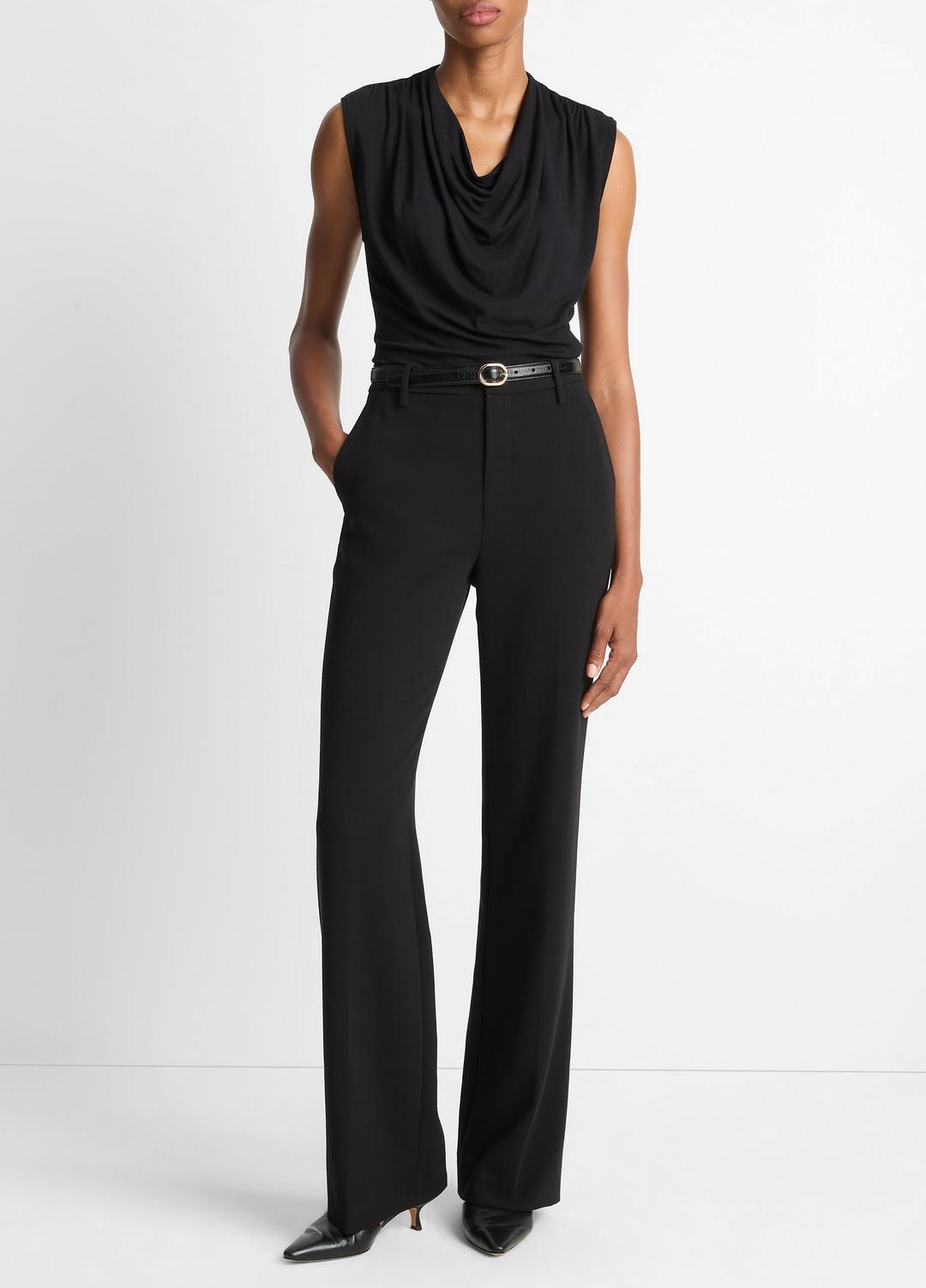 Jersey Draped Cowl-Neck Top in Tank Tops | VINCE Women