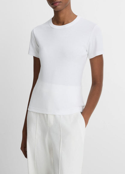Pima Cotton-Blend '90s Shrunken T-Shirt in Short Sleeve | VINCE Women