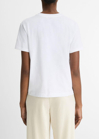 Pima Cotton Crew Neck T-Shirt in Short Sleeve | VINCE Women