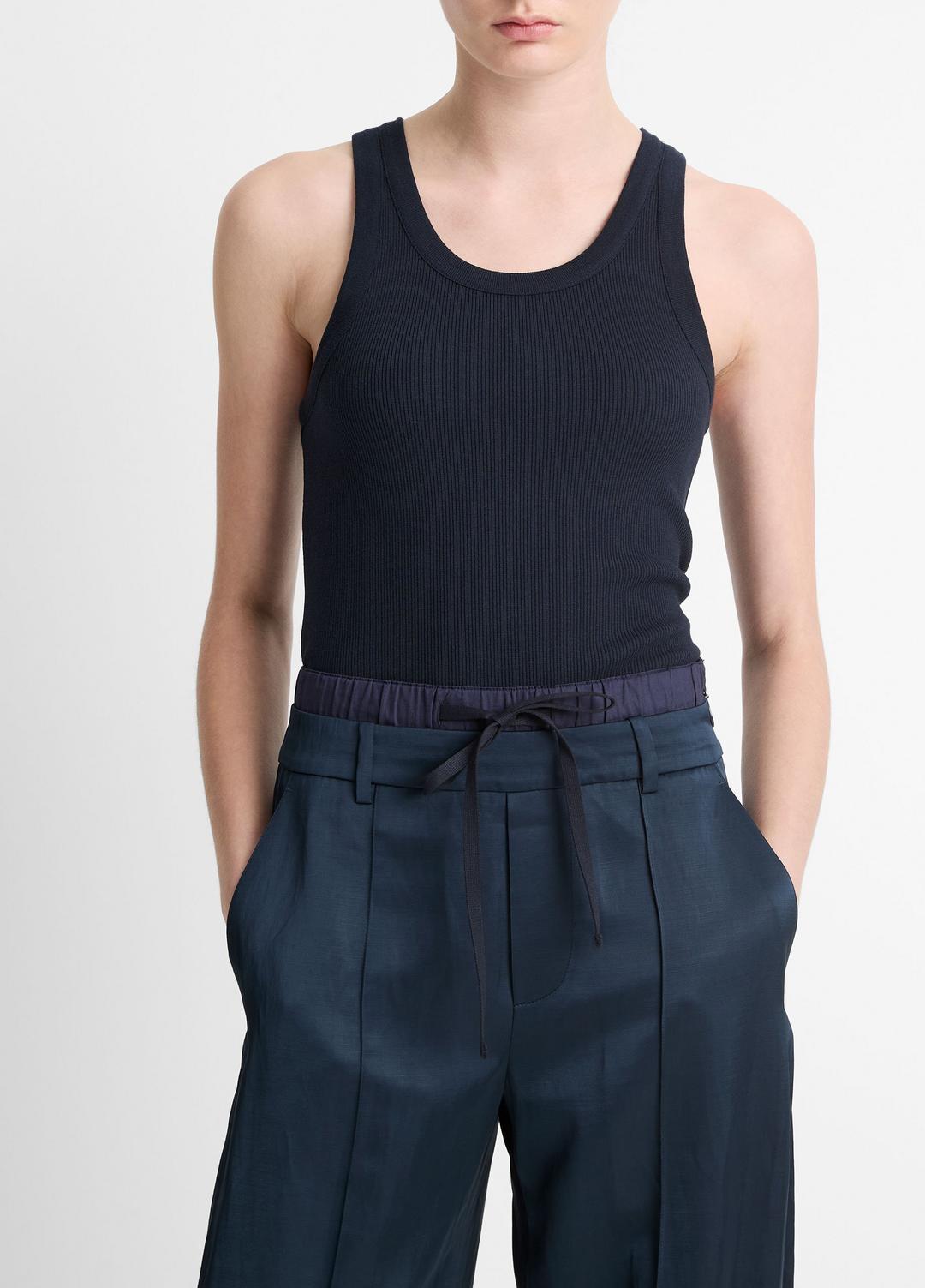 Ribbed Scoop-Neck Tank in Tank Tops | VINCE Women