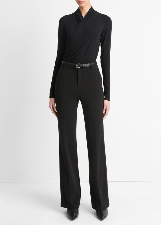 Fixed Wrap Long-Sleeve Top in Long Sleeve | VINCE Women