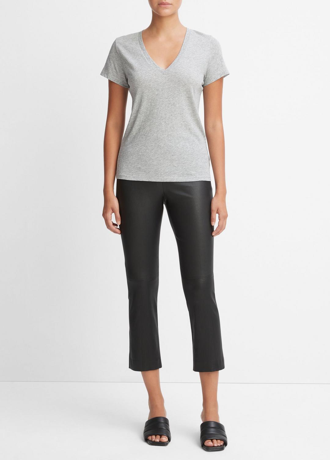 Essential Pima Cotton V-Neck T-Shirt in Short Sleeve | VINCE Women