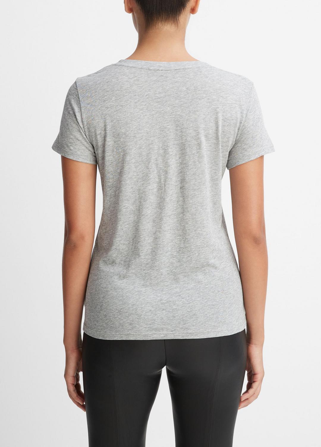 Essential Pima Cotton V-Neck T-Shirt in Short Sleeve | VINCE Women