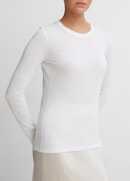 Essential Long Sleeve Crew Neck T-Shirt in Long Sleeve | VINCE Women