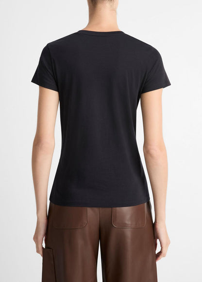 Essential Pima Cotton Crew Neck T-Shirt in Short Sleeve | VINCE Women