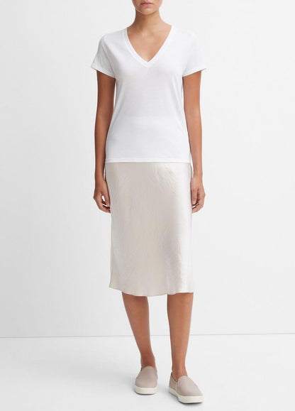 Essential Pima Cotton V-Neck T-Shirt in Short Sleeve | VINCE Women