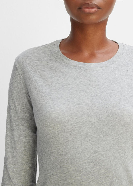 Essential Long Sleeve Crew Neck T-Shirt in Long Sleeve | VINCE Women