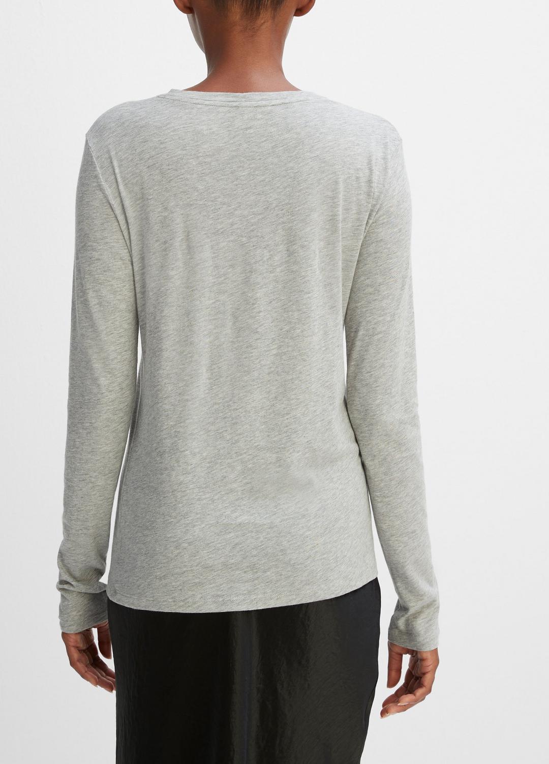 Essential Long Sleeve Crew Neck T-Shirt in Long Sleeve | VINCE Women