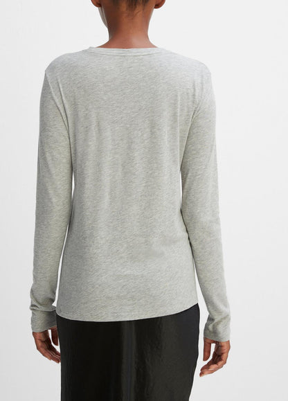 Essential Long Sleeve Crew Neck T-Shirt in Long Sleeve | VINCE Women