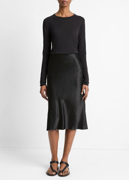 Essential Long Sleeve Crew Neck T-Shirt in Long Sleeve | VINCE Women