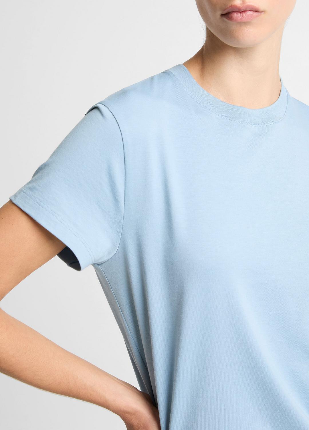 Pima Cotton Crew Neck T-Shirt in Short Sleeve | VINCE Women