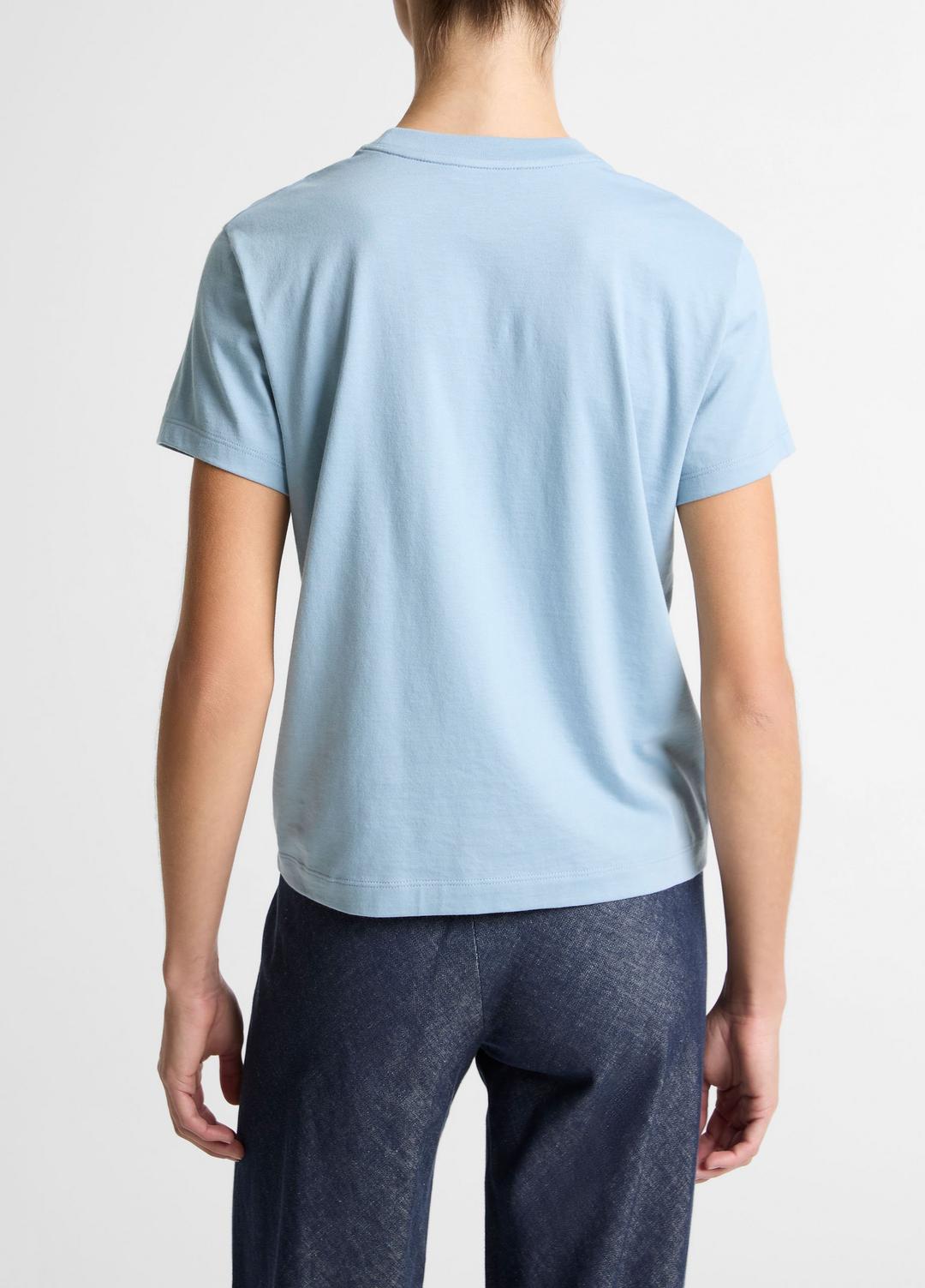 Pima Cotton Crew Neck T-Shirt in Short Sleeve | VINCE Women