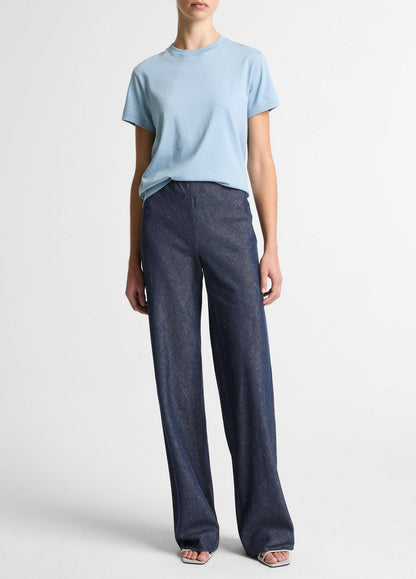 Pima Cotton Crew Neck T-Shirt in Short Sleeve | VINCE Women