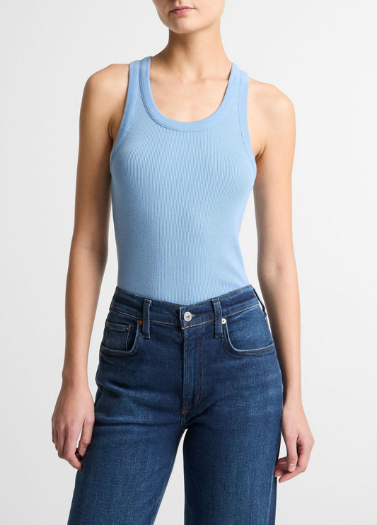 Ribbed Scoop-Neck Tank in Tank Tops | VINCE Women