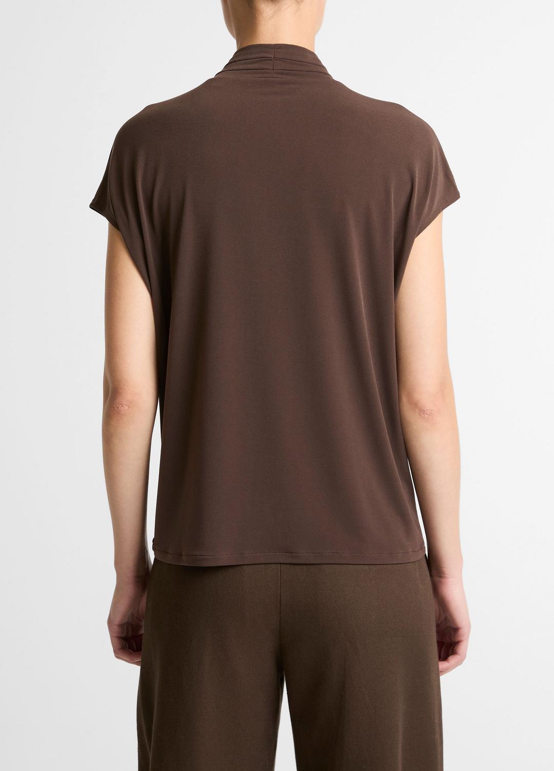 Twist-Neck Matte Jersey Cap-Sleeve Top  in Short Sleeve | VINCE Women