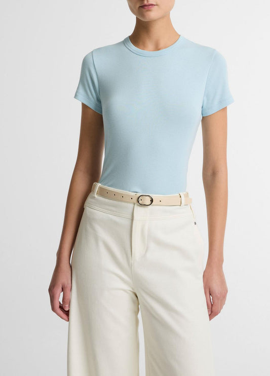 Pima Cotton-Blend '90s Shrunken T-Shirt in Short Sleeve | VINCE Women