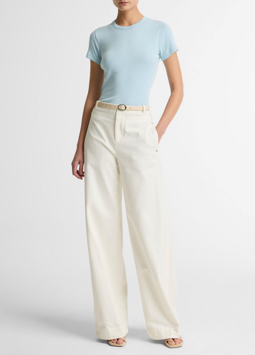 Pima Cotton-Blend '90s Shrunken T-Shirt in Short Sleeve | VINCE Women