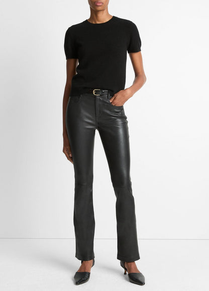 Stretch Leather Boot-Cut Pant in Trousers | VINCE Women