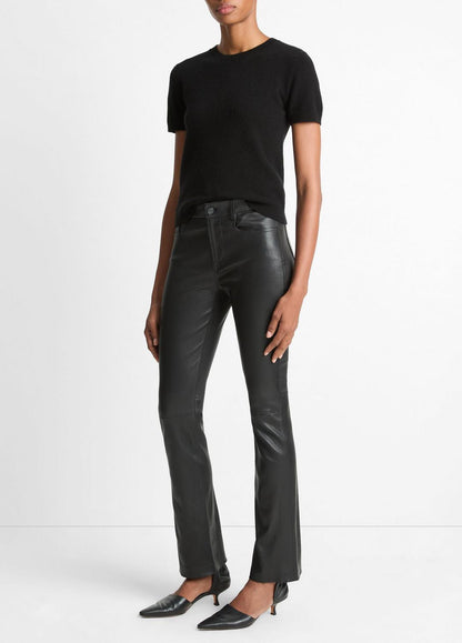 Stretch Leather Boot-Cut Pant in Trousers | VINCE Women
