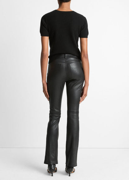 Stretch Leather Boot-Cut Pant in Trousers | VINCE Women
