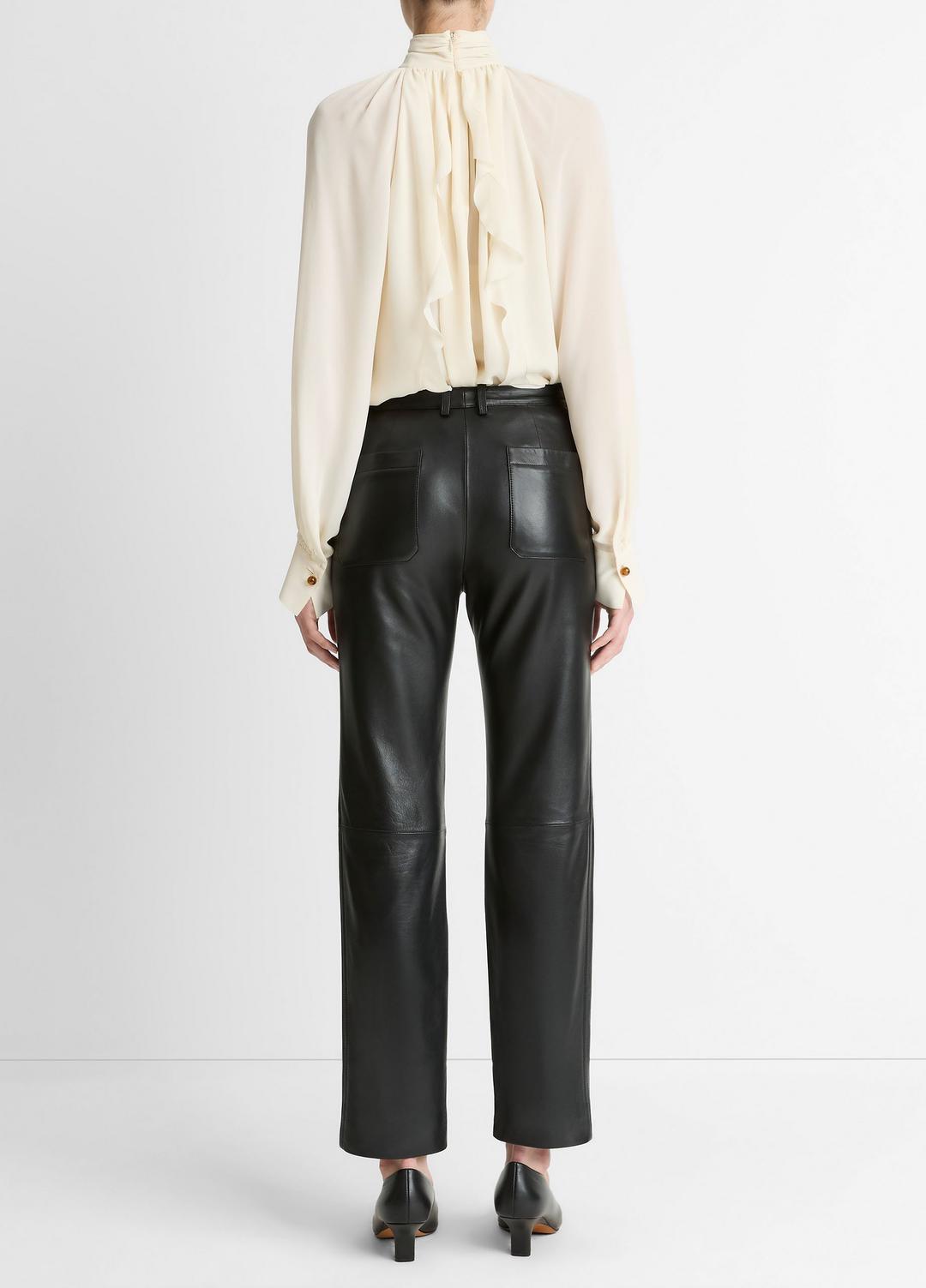 Leather Straight-Leg Trouser in Trousers | VINCE Women