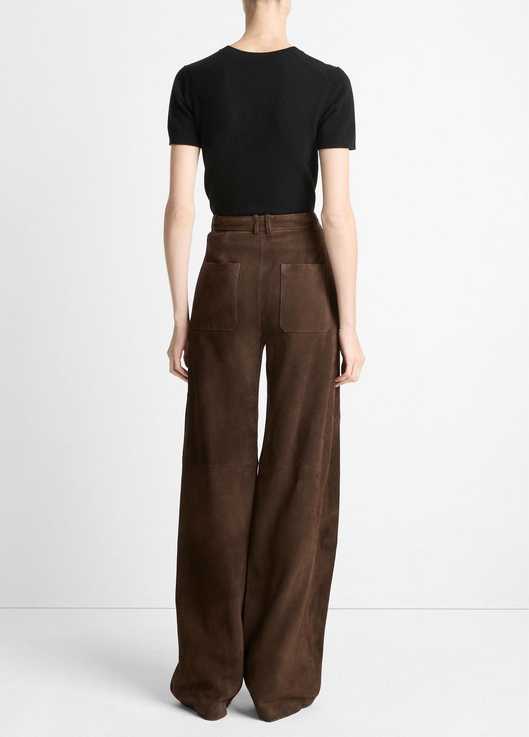 Suede Mid-Rise Trouser in Trousers | VINCE Women