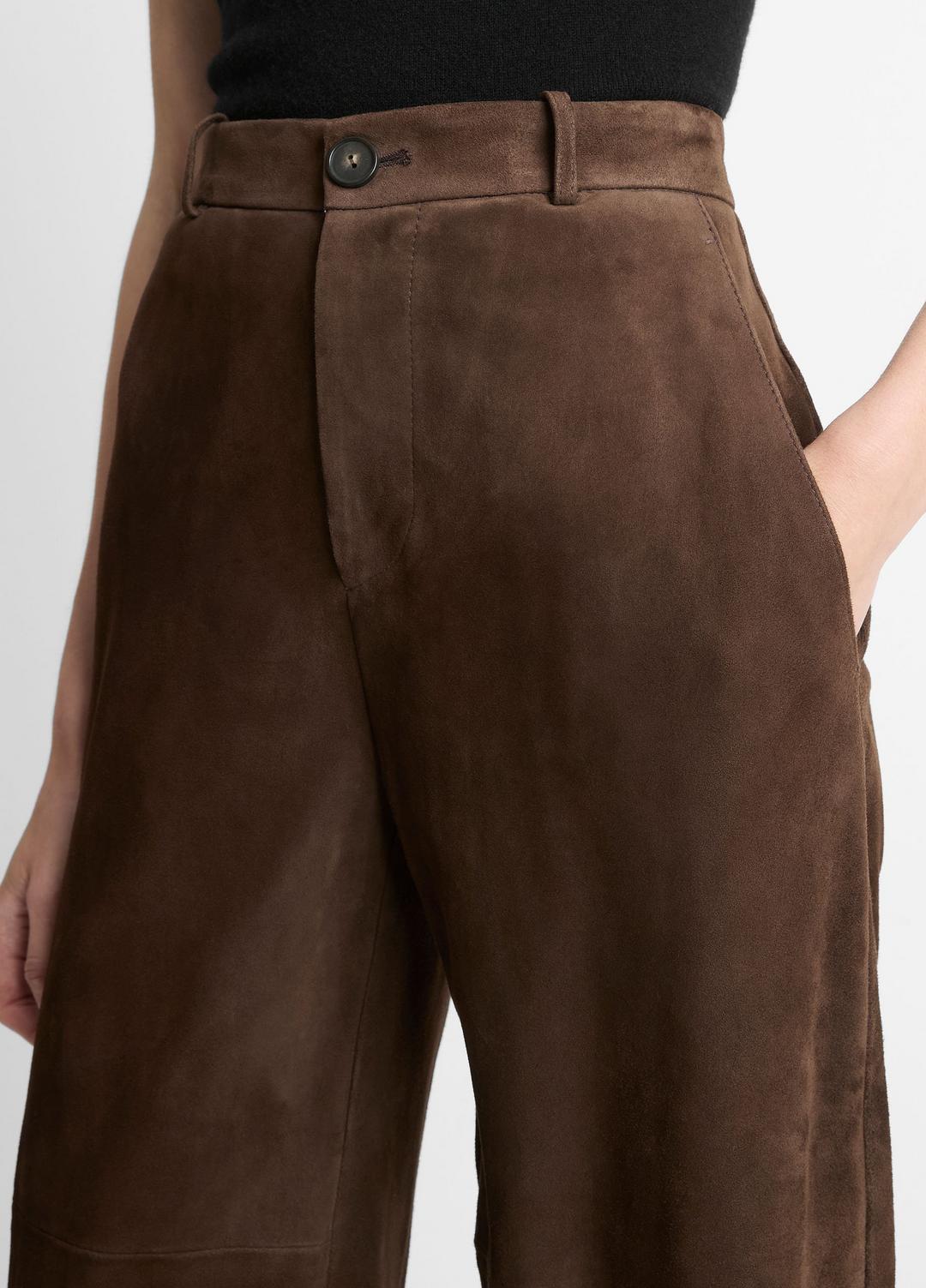 Suede Mid-Rise Trouser in Trousers | VINCE Women