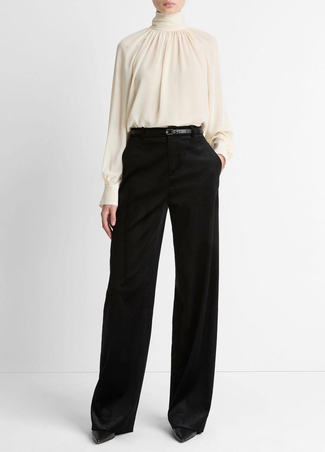 Italian Velvet High-Waist Wide-Leg Trouser in Wide Leg | VINCE Women