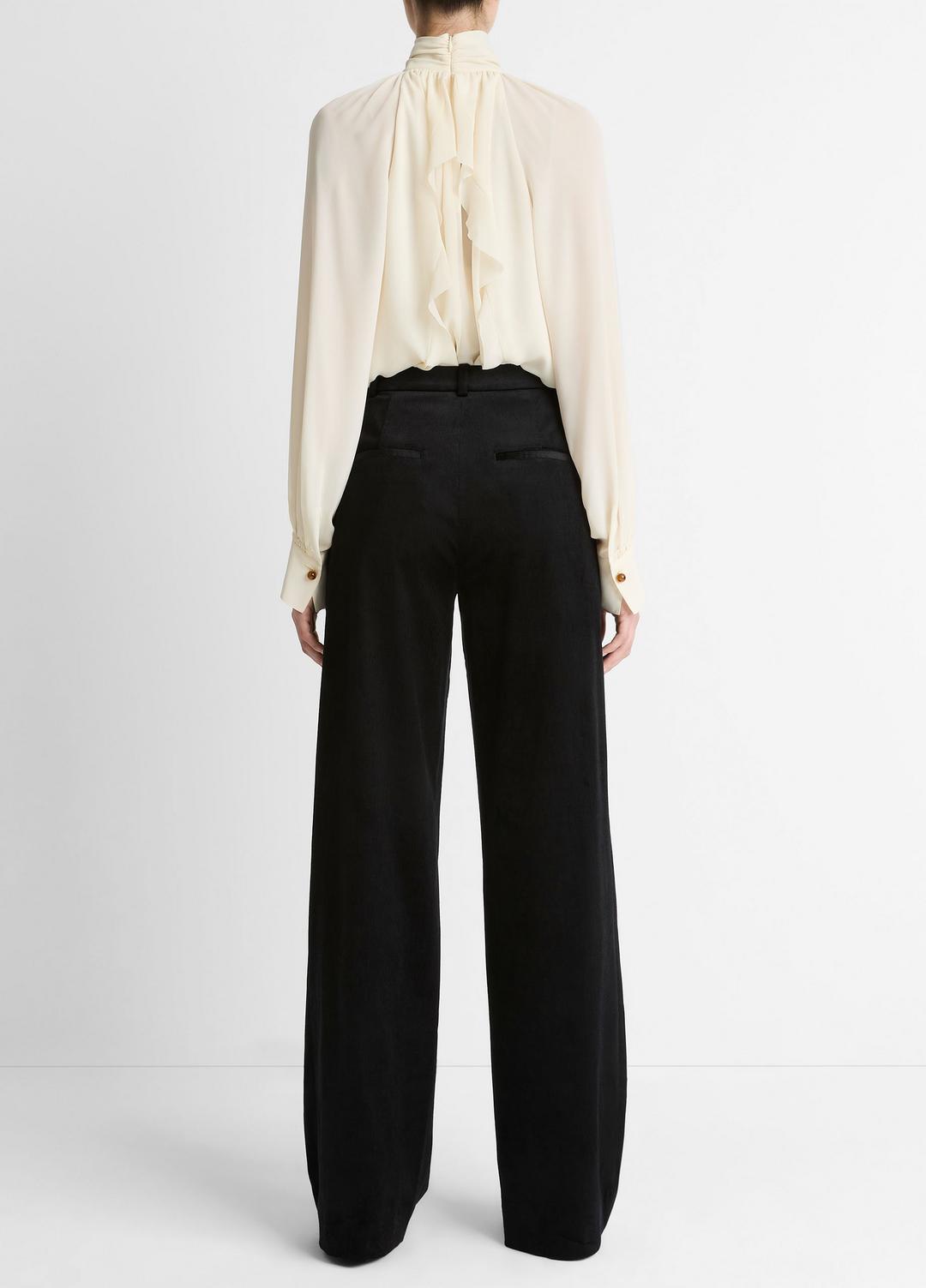 Italian Velvet High-Waist Wide-Leg Trouser in Wide Leg | VINCE Women