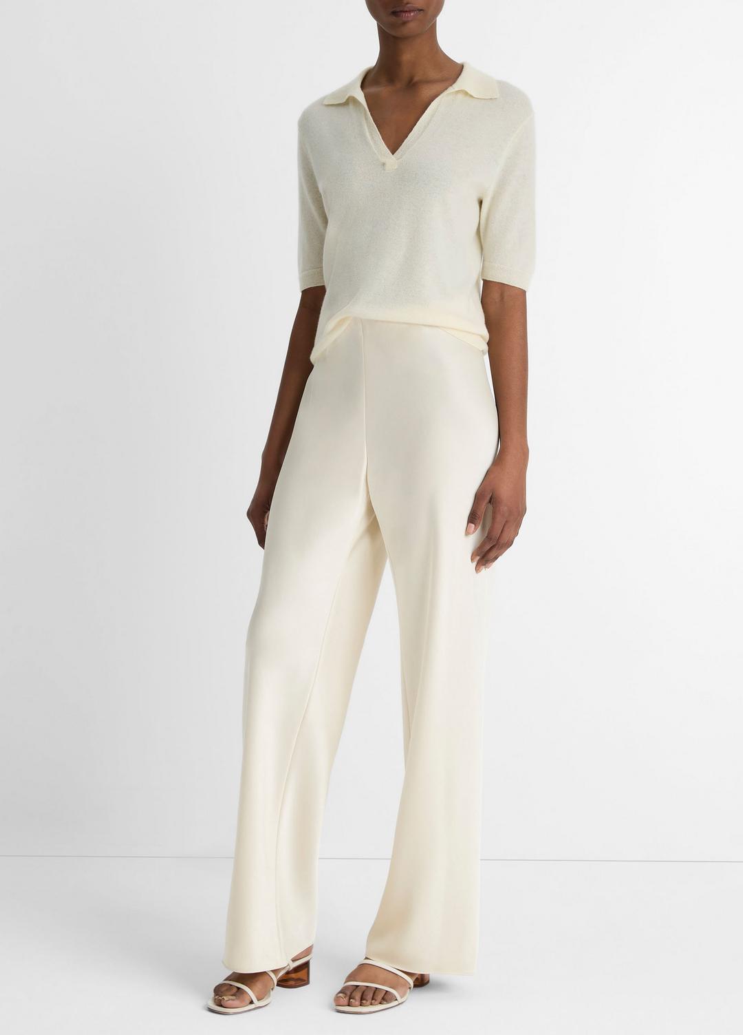 Colette High-Rise Fluid Satin Bias Pant in Pants | VINCE Women