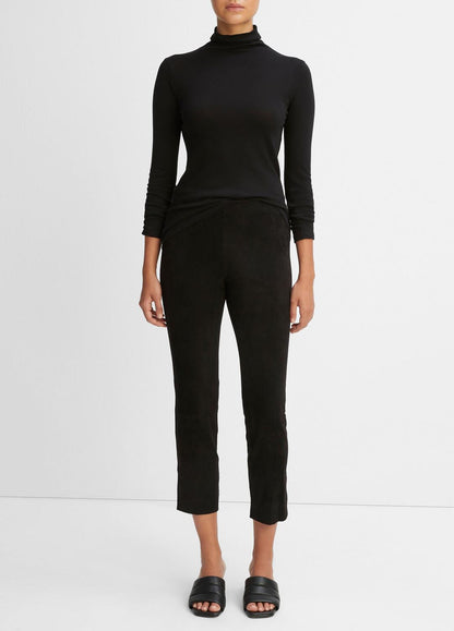 Stretch Suede Split Hem Crop Legging in Leggings | VINCE Women