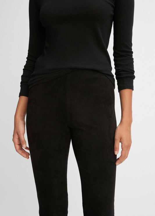 Stretch Suede Split Hem Crop Legging in Leggings | VINCE Women