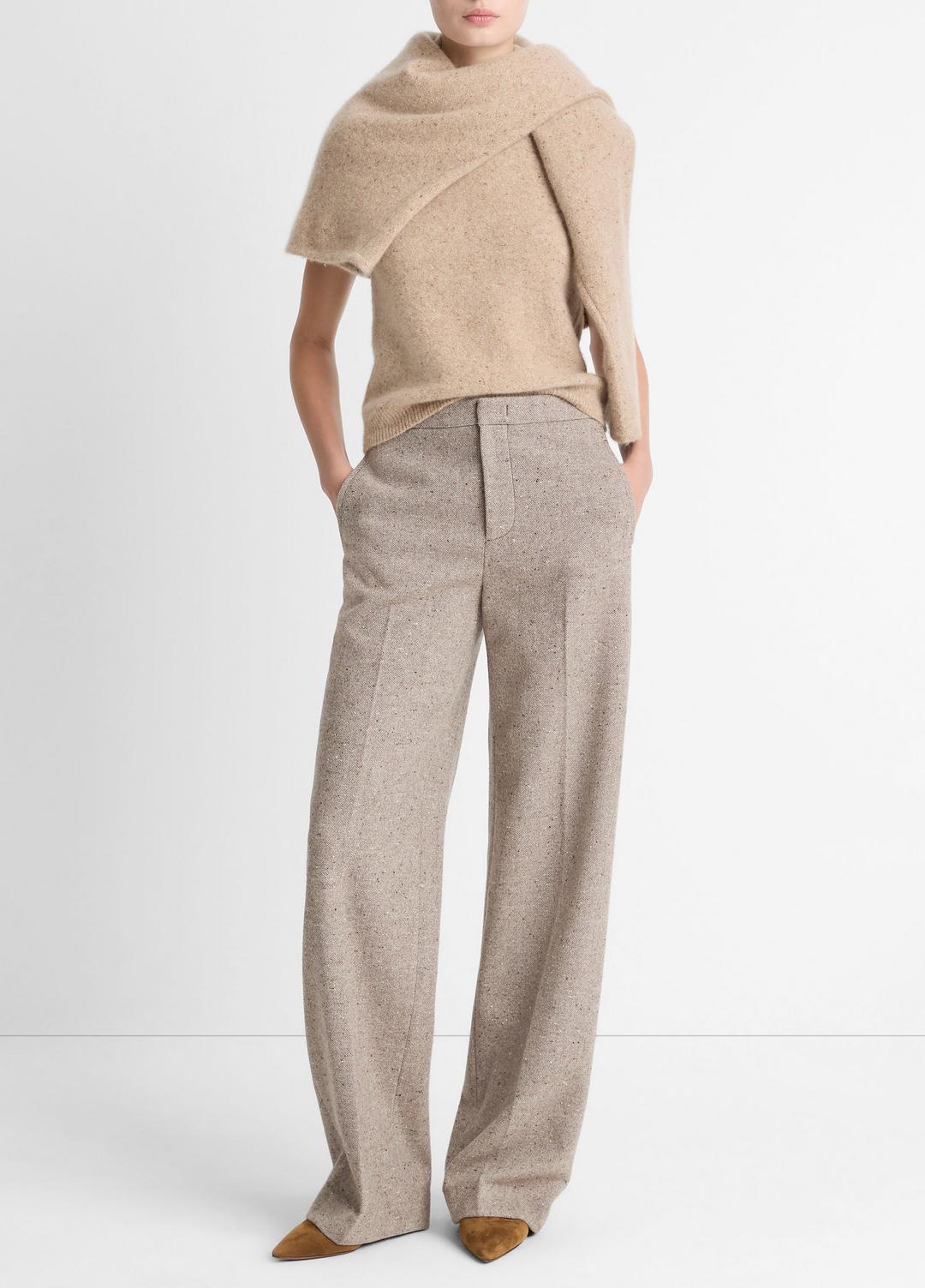 Donegal Wool-Blend Wide-Leg Trouser in Trousers | VINCE Women
