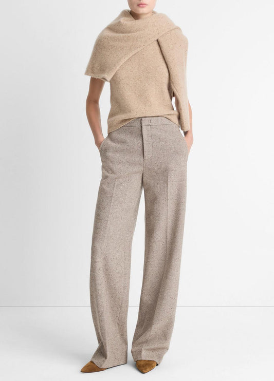 Donegal Wool-Blend Wide-Leg Trouser in Trousers | VINCE Women