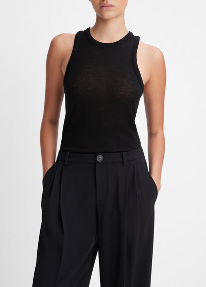 Drop-Waist Pleated Crepe Trouser in Trousers | VINCE Women