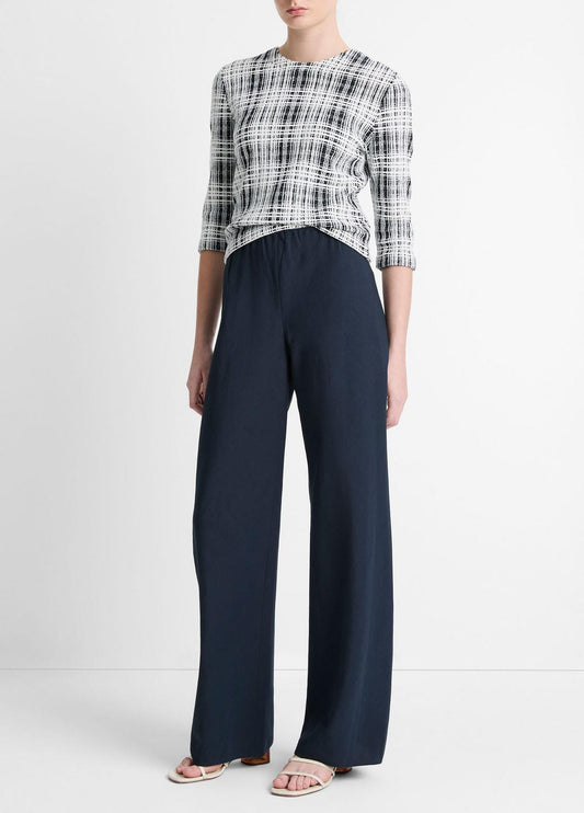Cotton-Blend High-Waist Bias Pant in Wide Leg | VINCE Women