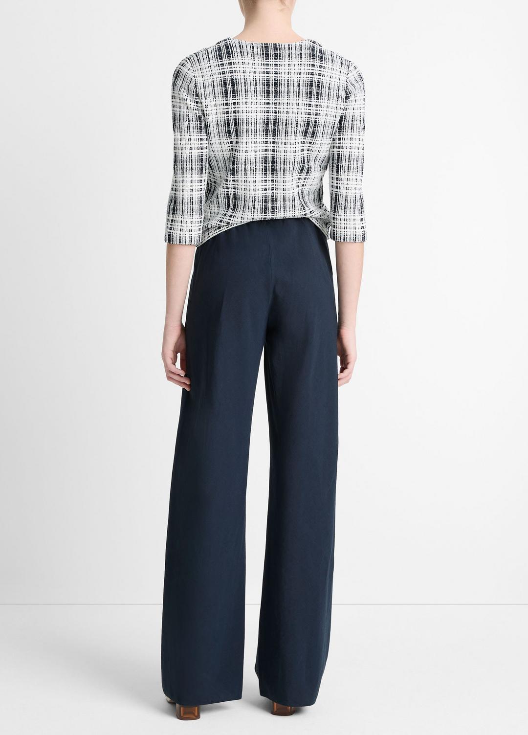 Cotton-Blend High-Waist Bias Pant in Wide Leg | VINCE Women