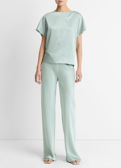 Colette High-Rise Fluid Satin Bias Pant in Trousers | VINCE Women