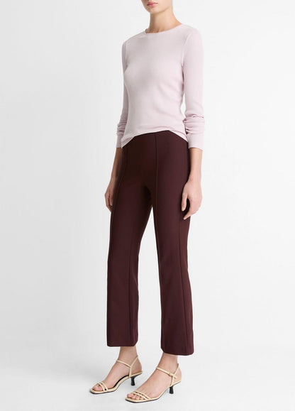 Niki Mid-Rise Pintuck Crop Flare Pant in Trousers | VINCE Women