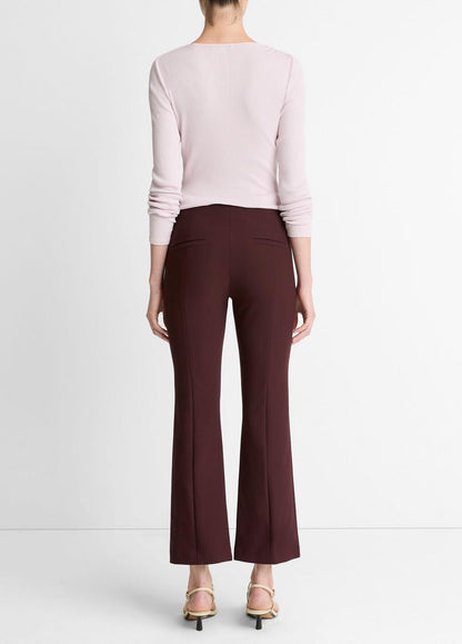 Niki Mid-Rise Pintuck Crop Flare Pant in Trousers | VINCE Women