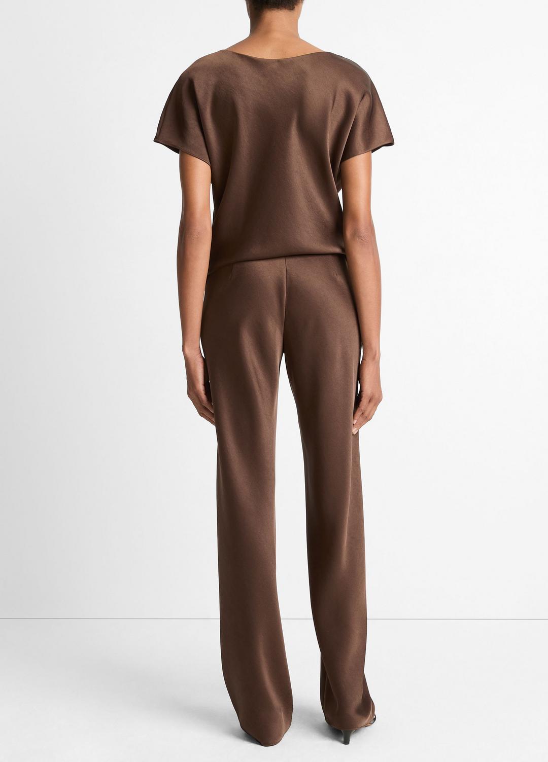 Colette High-Rise Fluid Satin Bias Pant in Trousers | VINCE Women